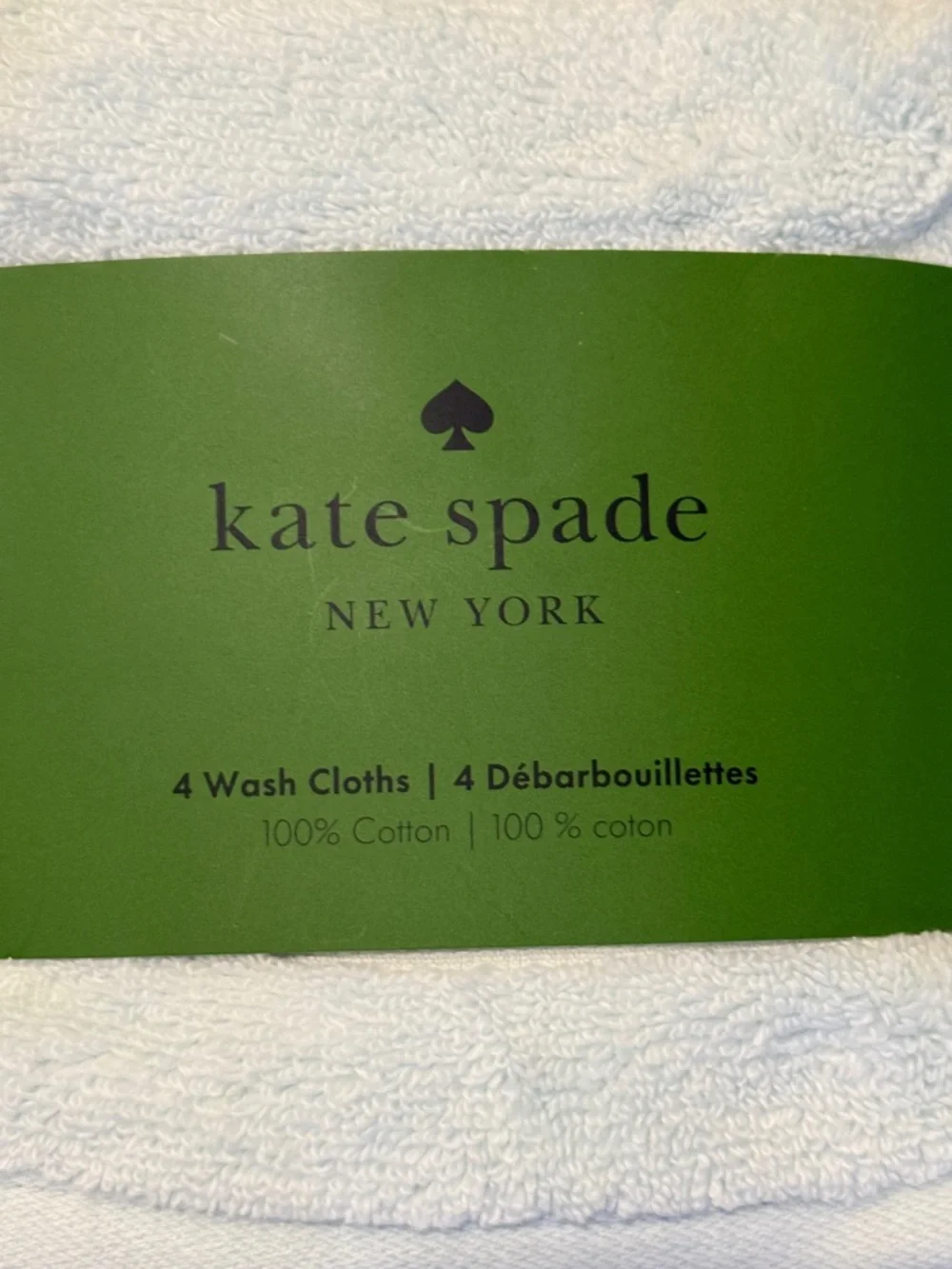 kate spade Light Turquoise Cotton Wash Cloths